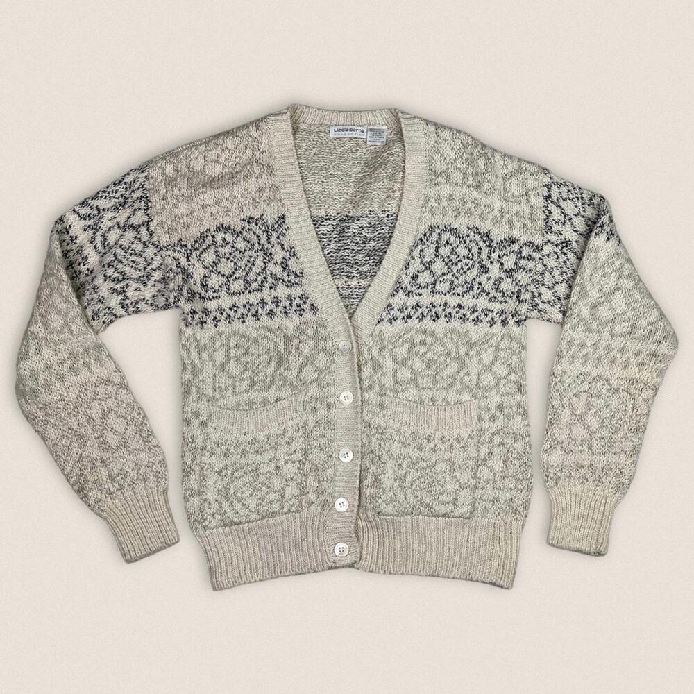 Vintage 90s Cardigan Sweater‎ Liz Claiborne - Size Small